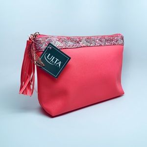 ULTA Beauty Coral & Rose Gold Cosmetic Makeup Bag